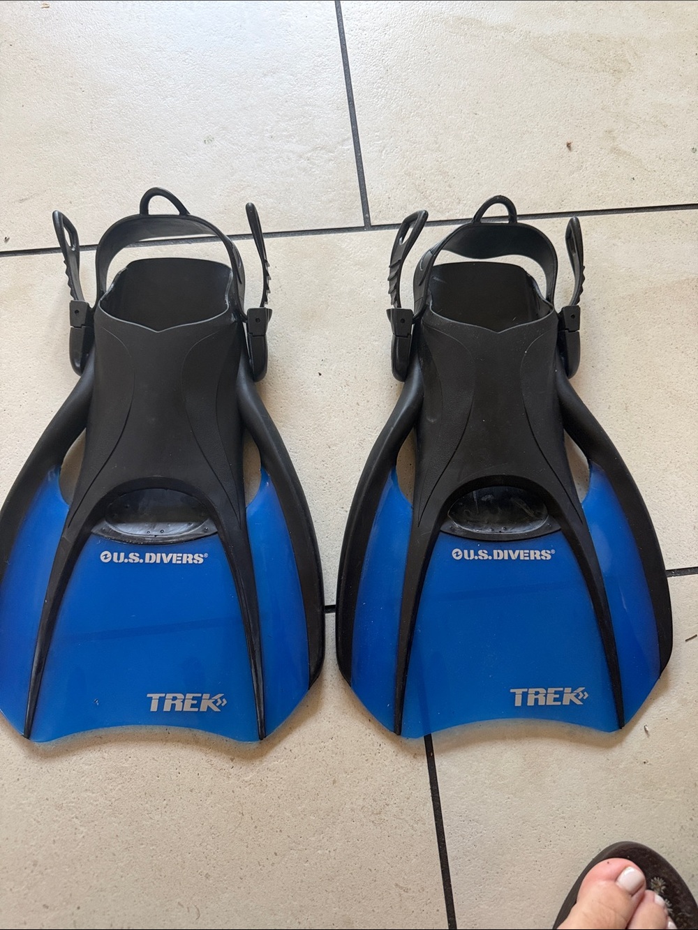 Trek by U.S. Divers Men's Blue/Black Adjustable Swim Fins